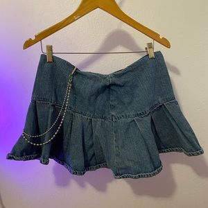 Denim Ruffled mini skirt